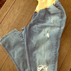 Jessica Simpson distressed Maternity Jeans